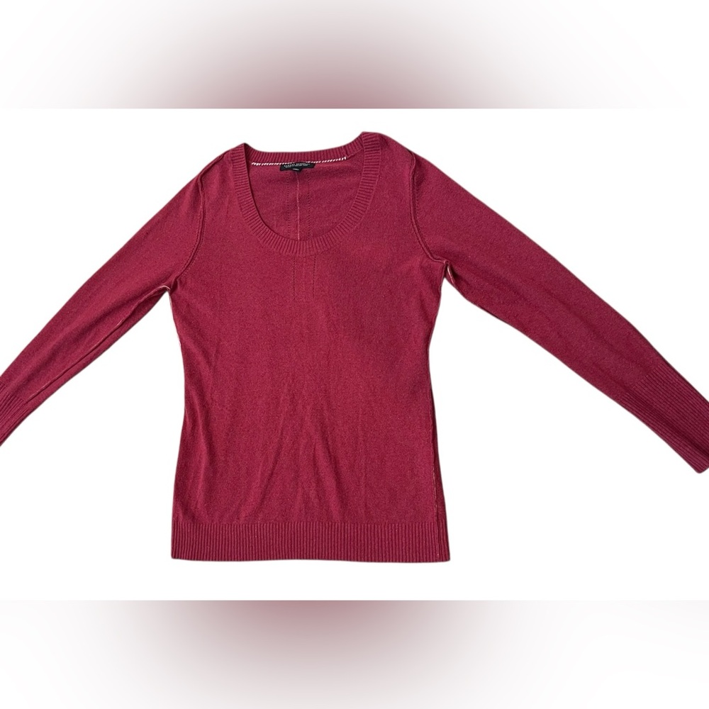 Banana Republic Women's Scoop Neck Sweater - Berry- Made of Italian Yarn